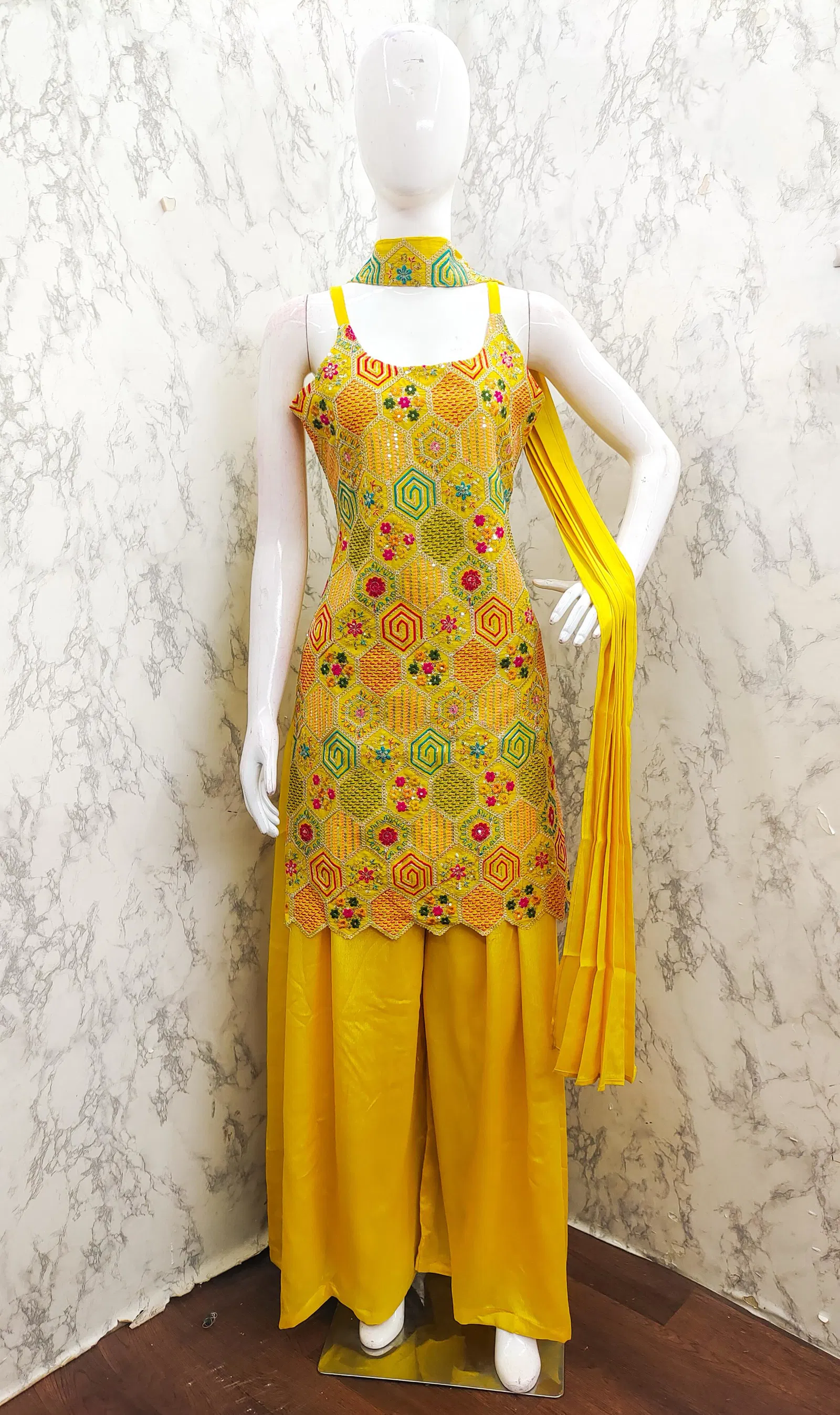 Tt 005 A to D Chinon Embroidery Readymade Suits Orders In India